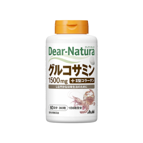 Asahi 朝日 Dear-Natura 葡萄糖胺軟骨素玻尿酸 ll型膠原蛋白 360錠 (60天份)